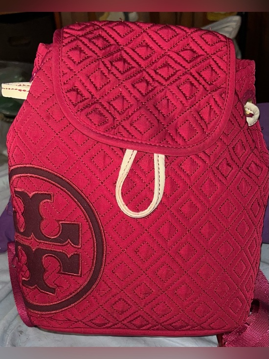 Tory Burch Handbags - Tory Burch EUC Marion Quilted Raspberry Pink Backpack